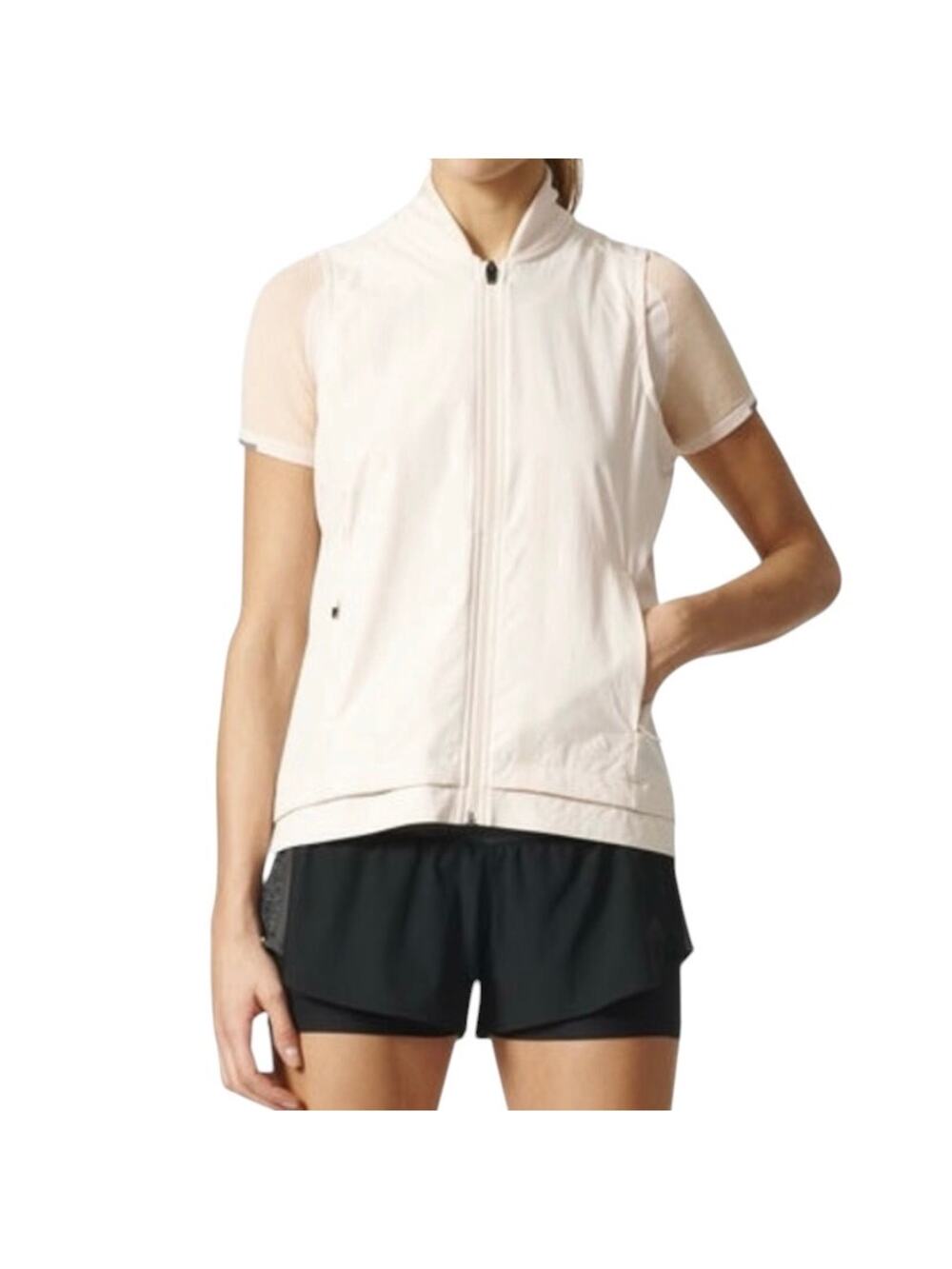 Adidas Ultra Energy Running Vest Womens M Cream Pink Lightweight Gym NWT